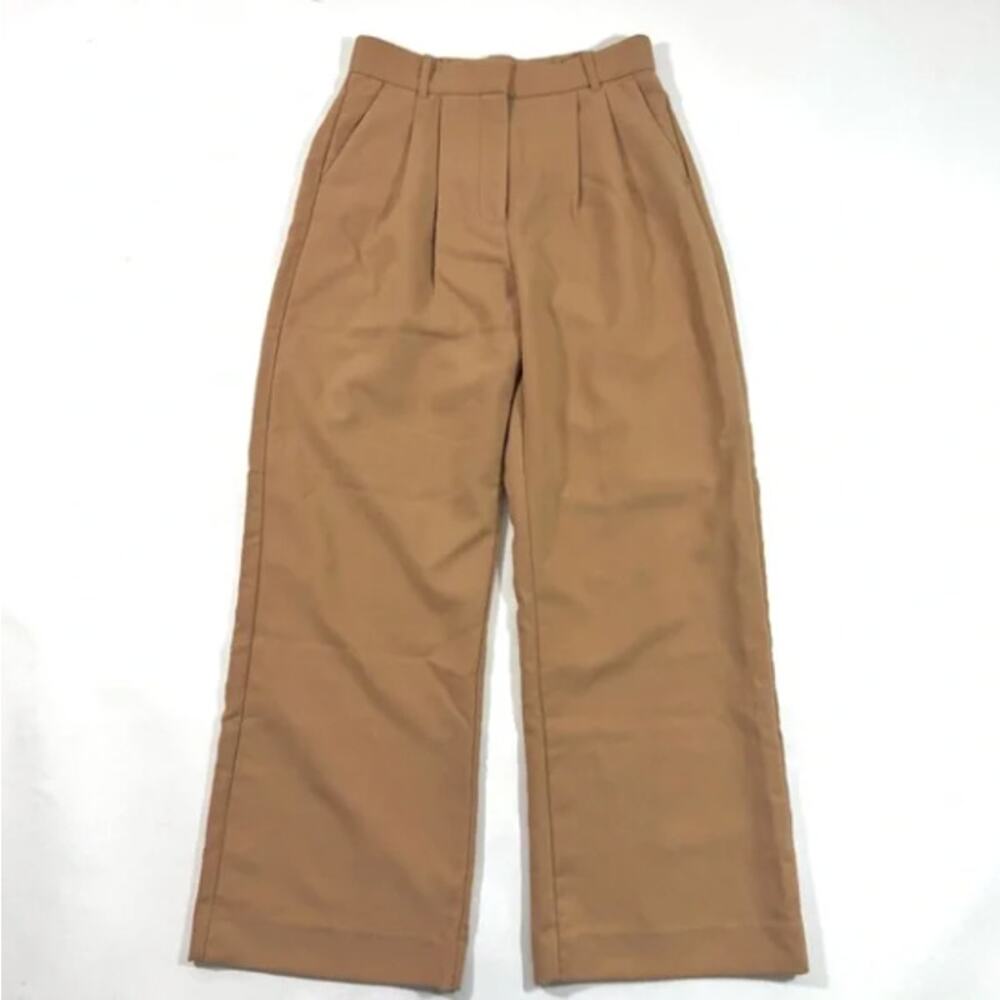 ABERCROMBIE & FITCH Sloane Tailored Pant Tan Wide Leg Sz 28/6S NWT $90 {GG29} - Picture 10 of 11